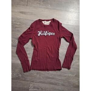 Women’s Vintage 2000's Tommy Hilfiger Ribbed Long Sleeve Burgundy Sz M